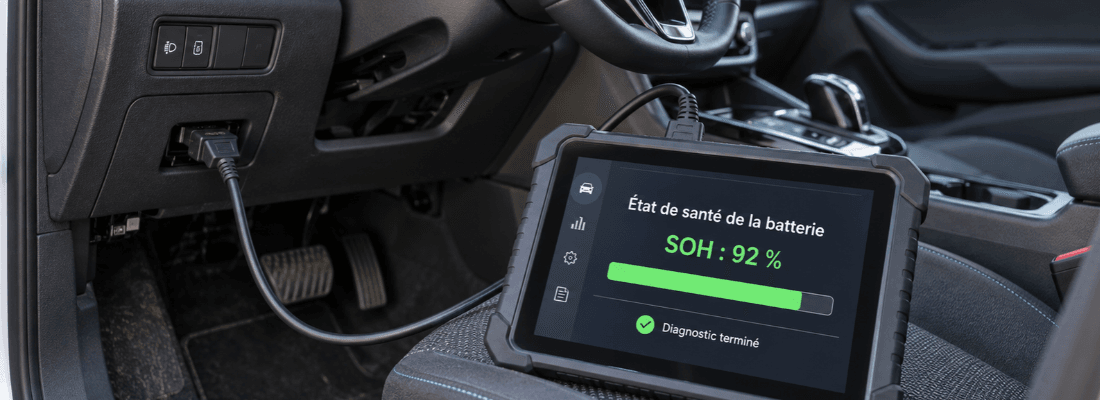 Diagnostic SOH batterie voiture électrique d’occasion avec outil OBD