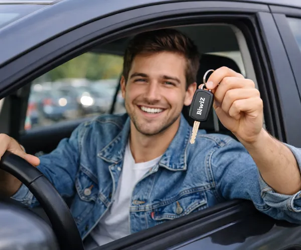 Jeune conducteur achetant sa première voiture d'occasion - guide achat Biwiz